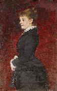 Axel Jungstedt Portrait - Lady in Black Dress France oil painting artist